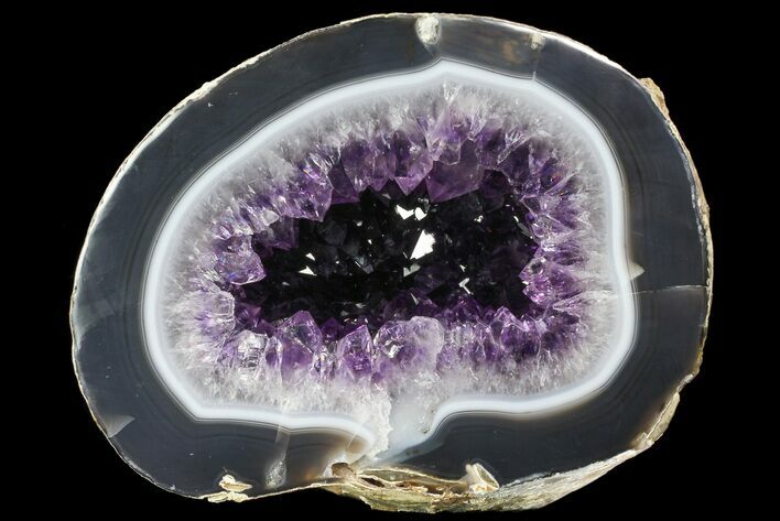 Amethyst Geode, Polished Agate Rind- Uruguay #83536